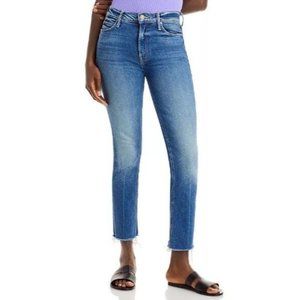 Mother Jeans Blue Dazzler Mid Rise Ankle Fray Opposites Attract Frayed Hem Sz 25